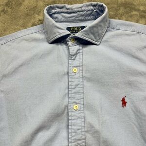Polo Ralph Lauren Corduroy Dress Shirt Men’s Medium Color Blue Classic Fit